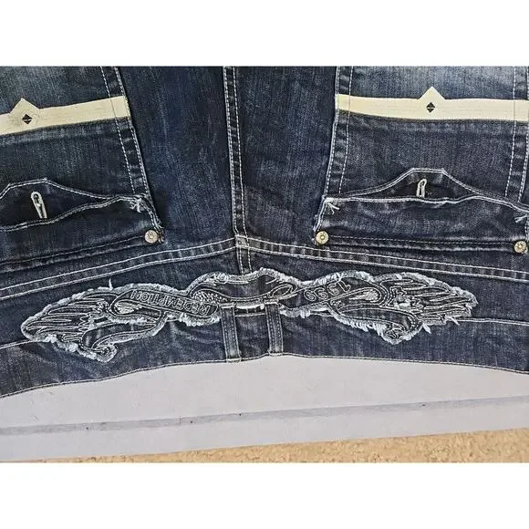 VINTAGE REDEMPTION DENIM Y2K MENS Tapered Jeans Blue SIZE 48X32 Embroidered Logo - Picture 13 of 13